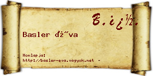 Basler Éva névjegykártya